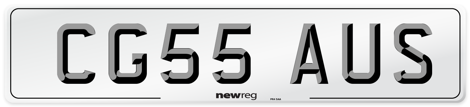 CG55 AUS Number Plate from New Reg